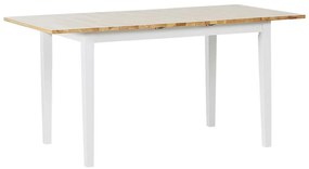 Mesa de jantar extensível em castanho claro e branco 120/150 x 80 cm HOUSTON Beliani