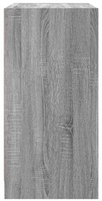 Armário de apoio c/ portas de vidro 68x37x75,5 cm cinza sonoma