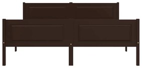 Estrutura de cama 160x200 cm pinho maciço castanho-escuro