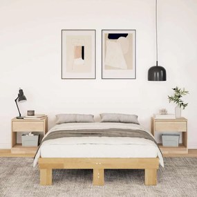 Estrutura de cama sem colchão 120x200 cm madeira de carvalho