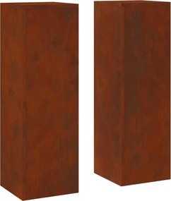 vidaXL Suporte para Plantas 2 pcs Ferro Enferrujado 24 x 24 x 75 cm