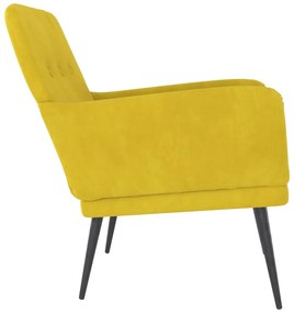 Cadeira c/ apoio de braços 62x79x79 cm veludo amarelo