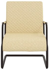 Cadeira cantilever em couro artificial cor creme