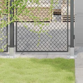 vidaXL Bases de poste quadradas 4 pcs prata 61x61 mm aço galvanizado