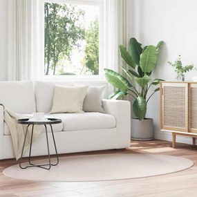 vidaXL Tapetes de área Oval HUARTE Areia 120 x 170 cm 100% Poliéster