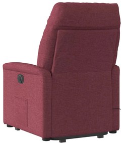 Poltrona elevatória de massagens elétrica tecido vermelho tinto
