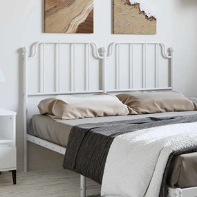 vidaXL Cabeceira de cama 135 cm metal branco