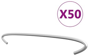 vidaXL Ganchos para gabiões 50 pcs aço galvanizado 40 cm