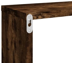 Prateleiras em cubo 2 pcs derivados de madeira carvalho fumado