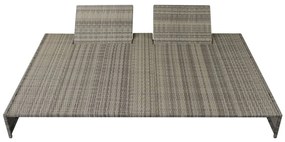 5 pcs conjunto lounge de jardim c/ almofadões vime PE cinzento