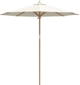 Guarda-sol de Jardim Creme Branco 240x260 cm Bambu