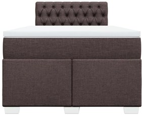 Cama boxspring com colchão 120x190 cm tecido castanho-escuro