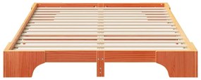 Estrutura de cama de chão Castanho 140 x 210 cm madeira