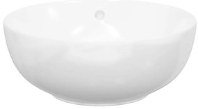 Lavatório redondo 44x17 cm cerâmica branco
