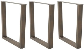 Pés para mesa de jantar em formato de V, 3 peças, aço natural, 80x(72-