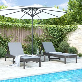 vidaXL Espreguiçadeiras 2 pcs 199,5x60x74 cm pinho maciço cinzento