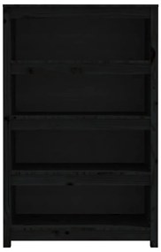 Estante 80x35x126 cm madeira de pinho maciça preto