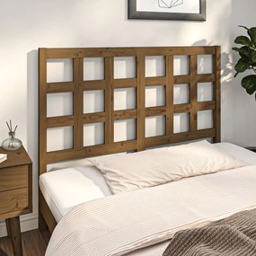 vidaXL Cabeceira de cama 140,5x4x100 cm pinho maciço castanho mel