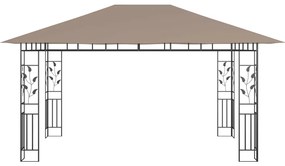Gazebo c/ mosquiteiro e cordões luzes LED 4x3x2,73m cinza-acas.