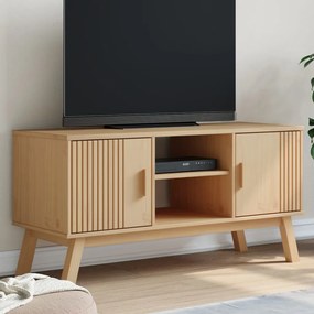 vidaXL Móvel de TV OLDEN 114x43x57cm madeira de pinho maciça castanho