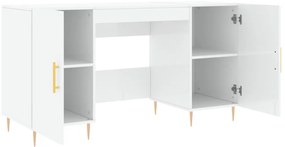 Secretária 140x50x75 cm derivados de madeira branco brilhante