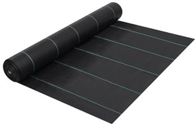 vidaXL Tela para controlo de ervas e raízes PP 2x150 m preto