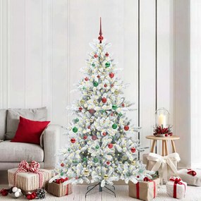 vidaXL Árvore de Natal Articulada Artificial Branco 180 cm PVC