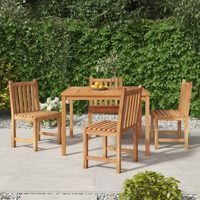 vidaXL 5 pcs conjunto de jantar p/ jardim madeira de teca maciça