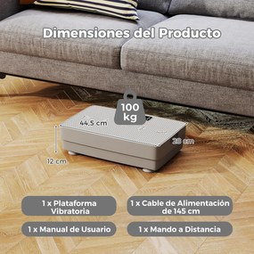 Plataforma vibratória com sensor de gravidade, ecrã LED, comando à distância e velocidades ajustáveis para um treino completo - cinzenta