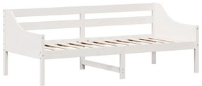 Sofá-cama sem colchão 90x200 cm madeira de pinho maciça branco