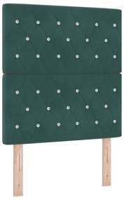 Cama Box Spring com Colchão Verde Escuro 80x200 cm Veludo