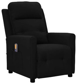 vidaXL Poltrona de massagens tecido preto
