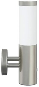 Luz de Parede Externa com Sensor 2 pcs Prateada em Aço Inoxidável IP44
