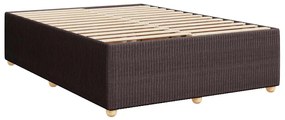 Cama com molas/colchão 140x200 cm tecido castanho-escuro