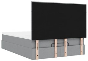 Estrutura de cama otomana com colchão 140x190 cm cinzento claro