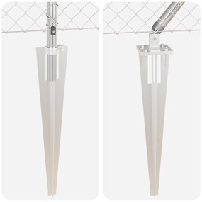 Cerca de Cadeia com 7 Postes de Espeto 1.2 x 10 m Aço Galvanizado