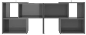 Móvel de TV 104x30x52 cm derivados de madeira cinza brilhante