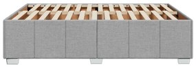 Estrutura de cama sem colchão 140x190 cm tecido cinzento-claro