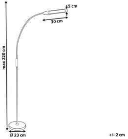 Candeeiro de pé LED preto 220 cm YANTIC Beliani