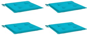 Almofadões p/ cadeira 4 pcs 40x40x4 cm tecido turquesa