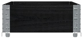 Vaso/floreira de jardim 100x50 cm madeira de pinho maciça preto