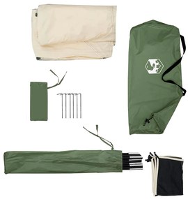 Corta-vento de campismo 340x130 cm impermeável verde