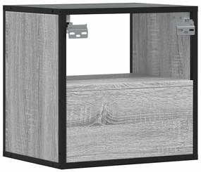 Mesas de cabeceira de parede 2 pcs 40x31x39,5cm cinzento sonoma