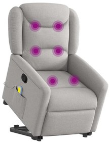 Poltrona elevatória de massagens tecido cinzento-nublado