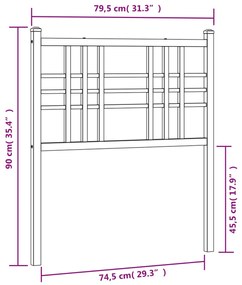 Cabeceira de cama 75 cm metal branco