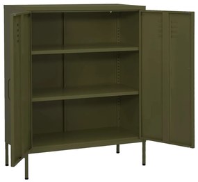 Armário de arrumação aço 80x35x101,5 cm verde-azeitona