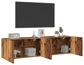Móveis de parede para TV 2 pcs 80x30x41 cm madeira velha