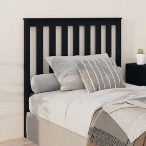 vidaXL Cabeceira de cama 106x6x101 cm pinho maciço preto