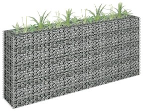 vidaXL Canteiro elevado/cesto gabião 180x30x90 cm aço galvanizado