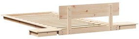 Estrado de Cama com Mesas de Cabeceira 80x200cm Madeira Sólida